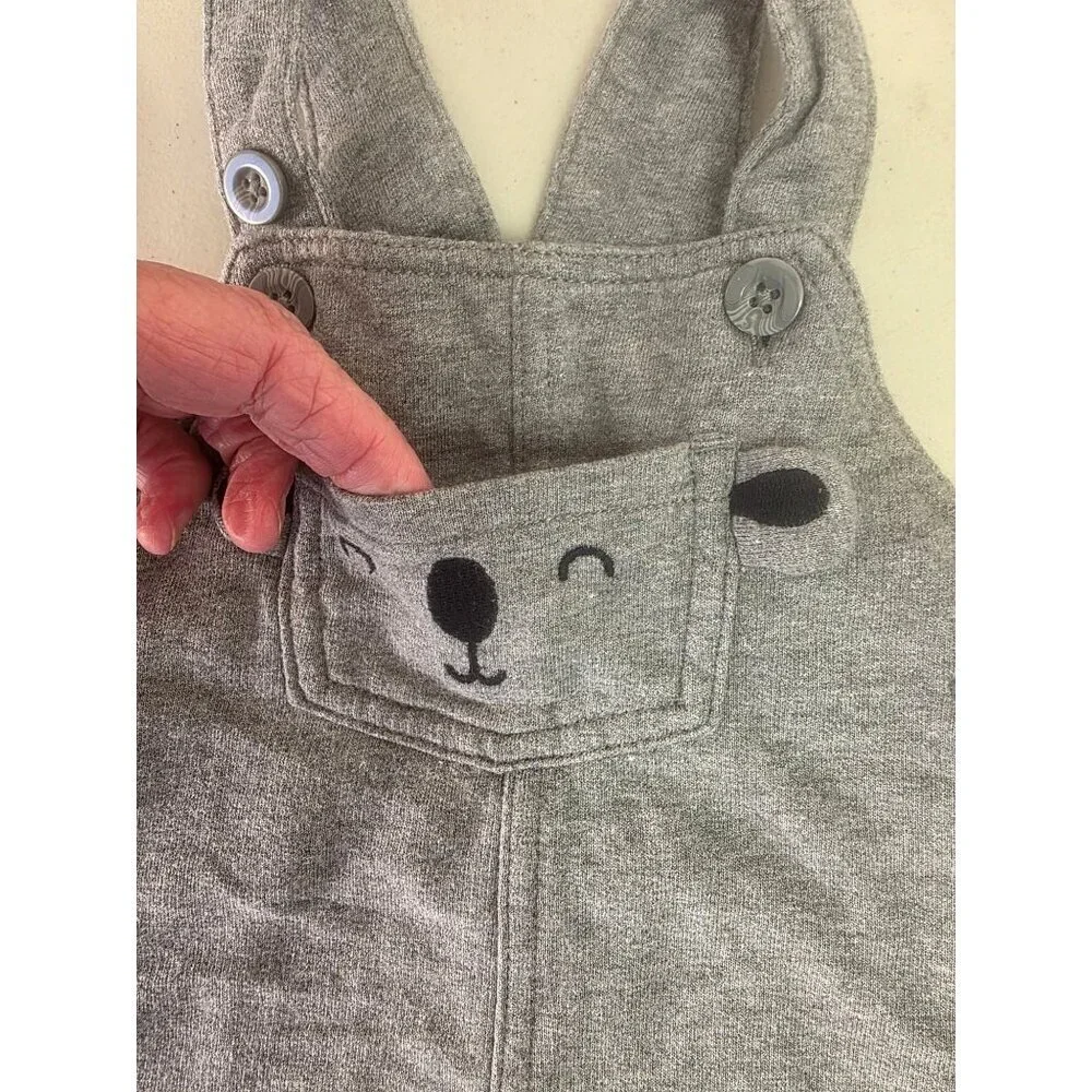 Carters Baby Bundle 6M Navy Sherpa Hood Jacket + 12M Short Romper Gray Blue NWOT
